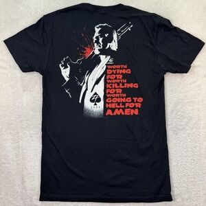 NEW Zero Foxtrot T Shirt Men Small Black Skull Sin City Quote Gun Blood Splatter
